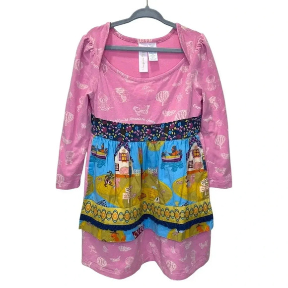 Matilda Jane Paint by Numbers Long Sleeve Apron Dress - Size 6 - Picture 1 of 4